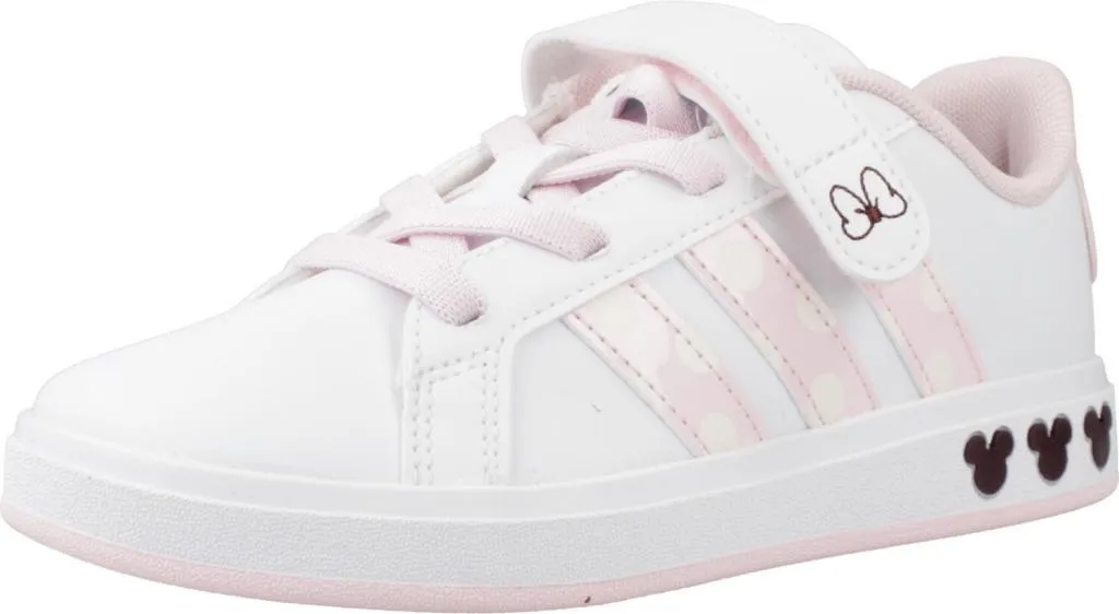 Chaussure fille Adidas Court Minnie en blanc avec fermeture à scratch