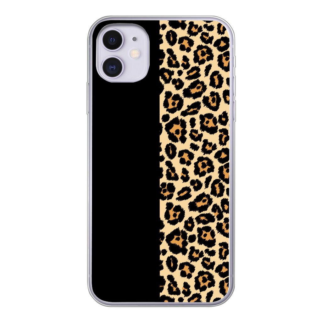 MuchoWow Handyhülle Schutzhülle Hülle für iPhone 11 Panther Druck - Design - Tiere Silikon Softcase Handy Hülle - Handytasche