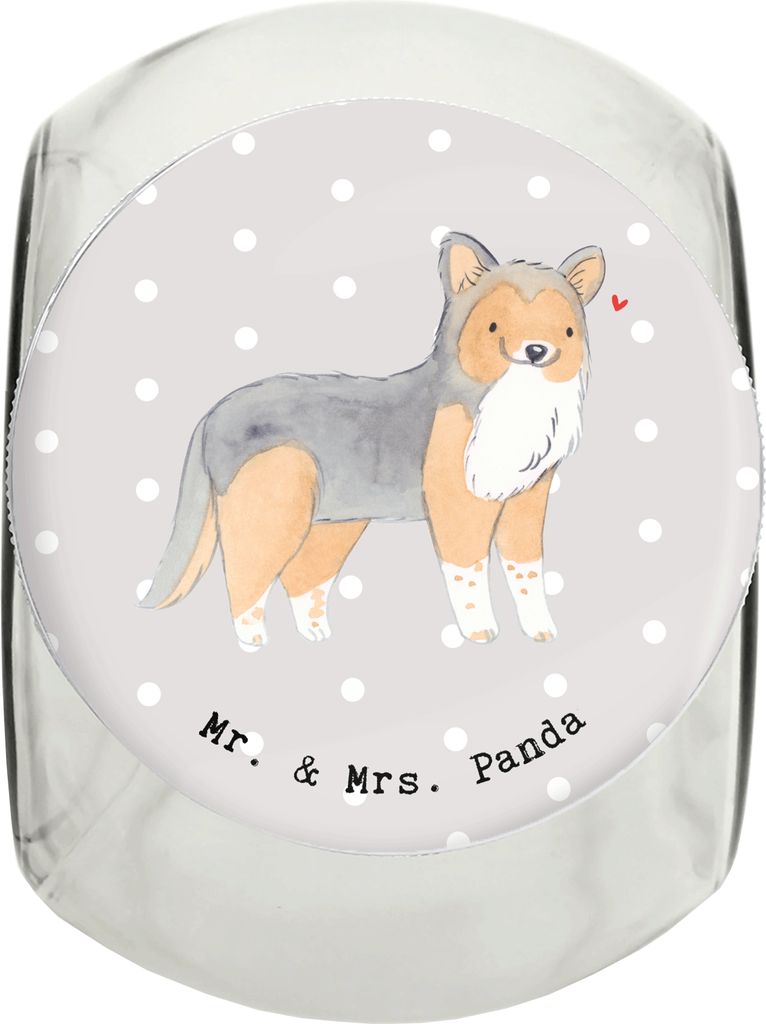 Mr. & Mrs. Panda Dose Shetland Sheepdog Moment XL 2000ml - Grau Pastell - Geschenk, Vorratsbehälter, Sheltie, Keksdose, schraubglas, Dekoglas, Auf...