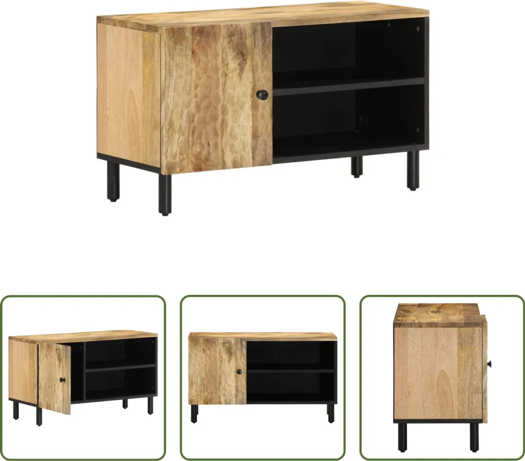 Meuble TV 80 cm en manguier massif avec finitions artisanales faites main