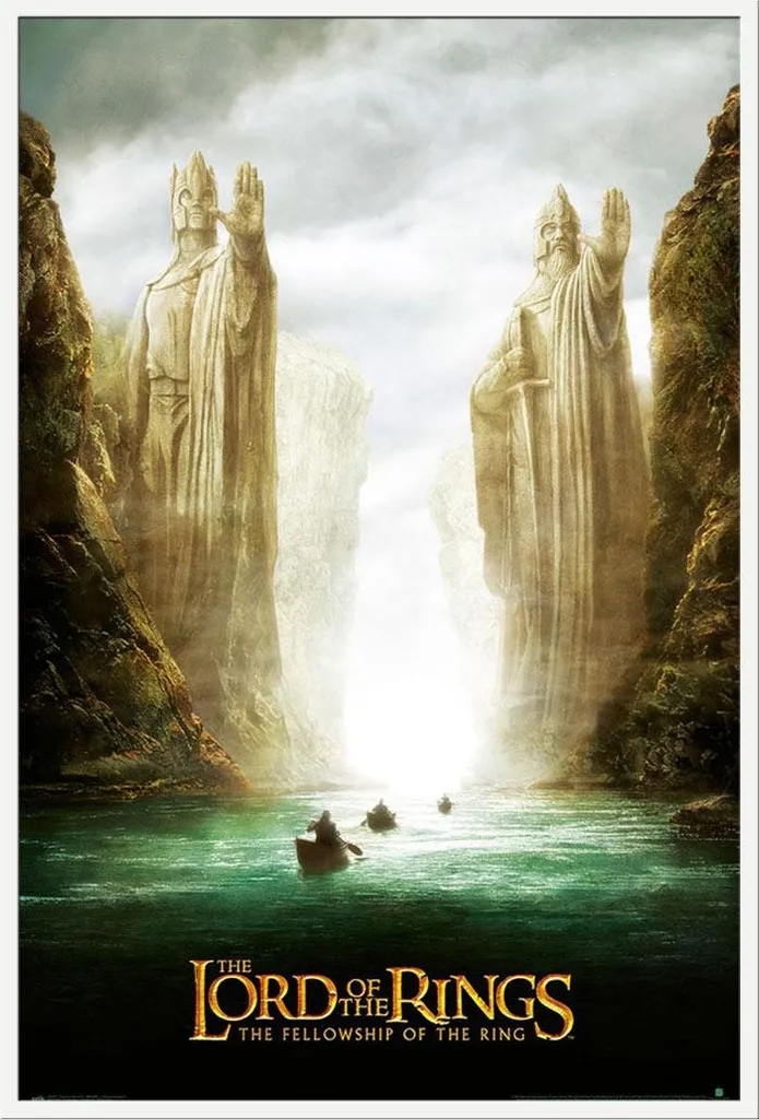 Cadre Shinsuke Blanc avec Affiche Argonath Seigneur des Anneaux Acrylique