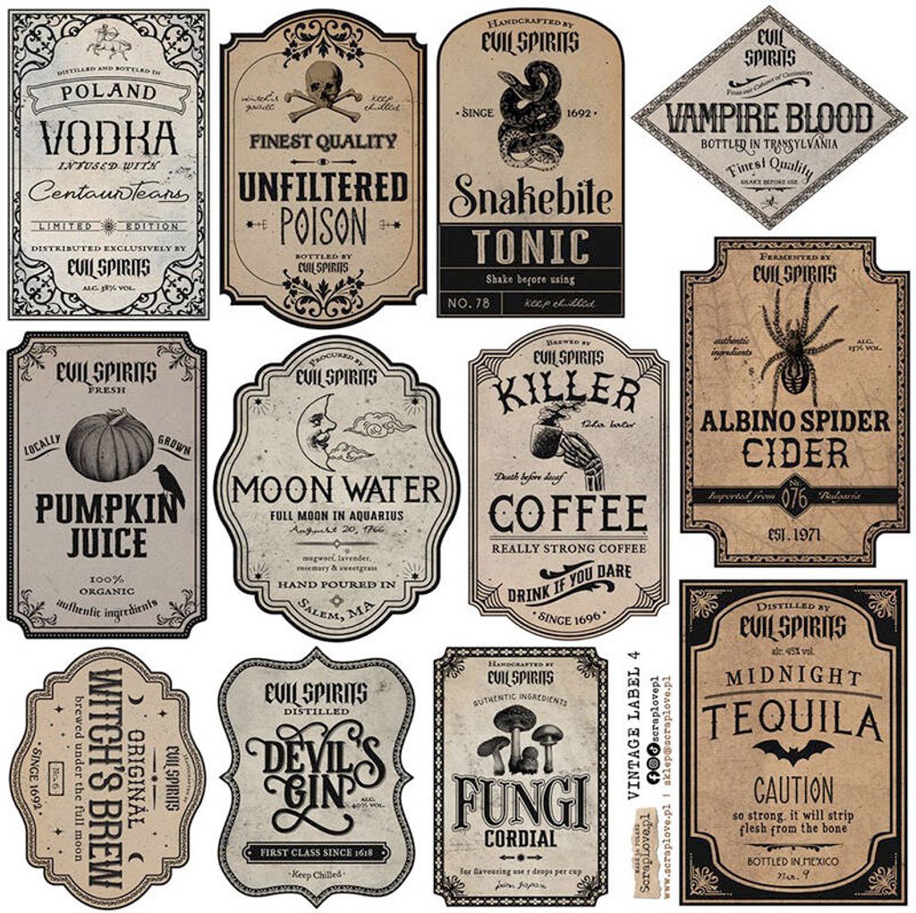 AUFKLEBER Dekor Stickers - ScrapLove - Vintage label 4