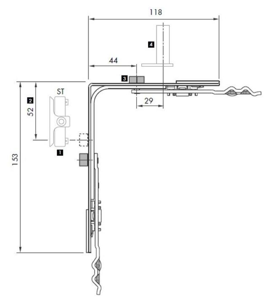 AUBI Eckumlenkung UC901-30V00 118x153mm Fensterbeschlag Produktbild 