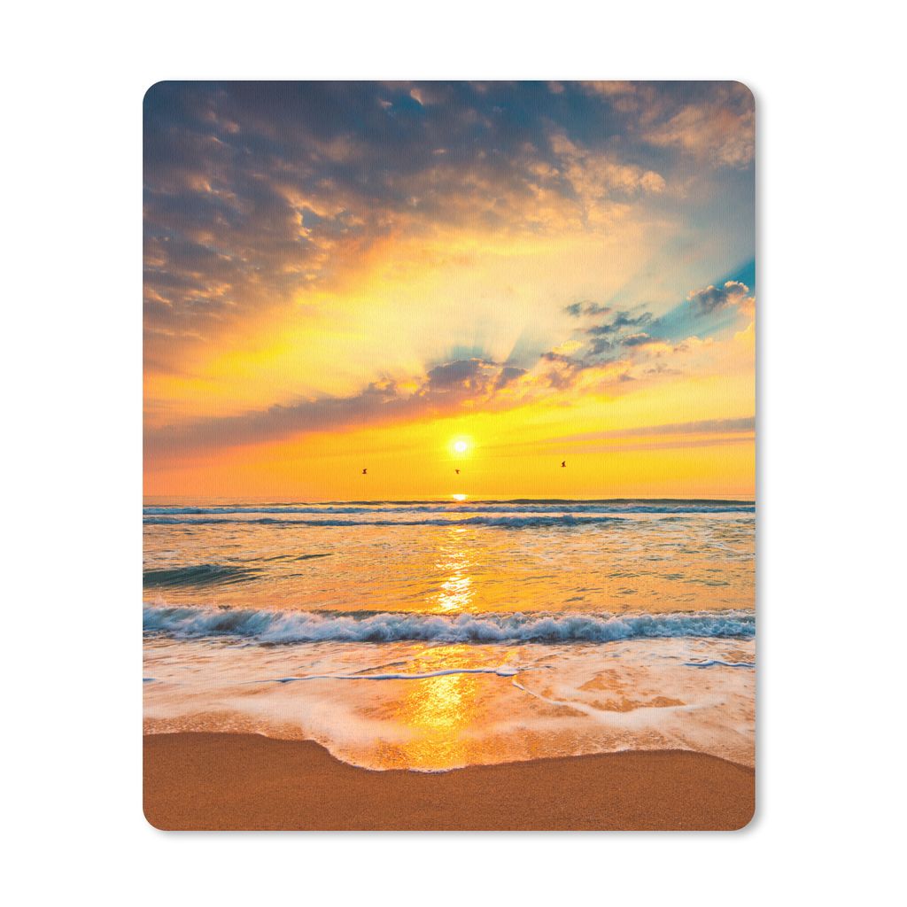MuchoWow Mauspad Mousepad Sonnenuntergang - Strand - Meer - Wolken - Orange 19x23 cm - Mousepads - Maus Mat - Pad - Mausunterlage - Mauspads - Sp...