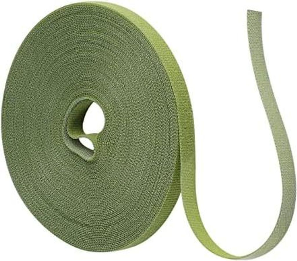 15m Pflanzenbinder Klett, 10mm Kabelbinder Wiederverschließbar Plant ties Pflanzen Klettband für Pflanzen Grün