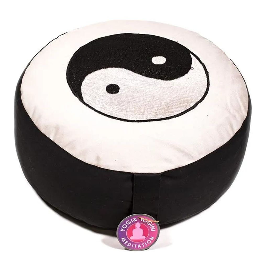 Meditationskissen Yin Yang schwarz/weiß -- 33x17 cm