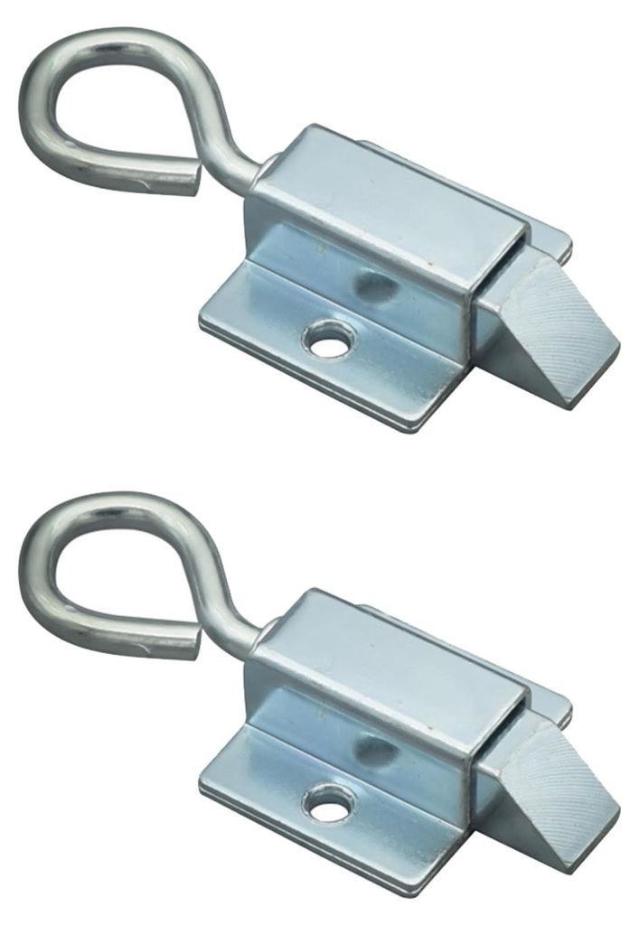2 Stück automatische Türschlösser, Zugringschloss mit federbelastetem Verriegelungsstift für Tore, Zimmer, Schuppen, Hotelschränke