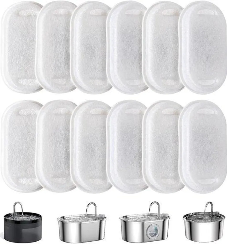 Filtre à eau pour chat à 12 niveaux pour fontaine 3,2L 2L et 1,8L