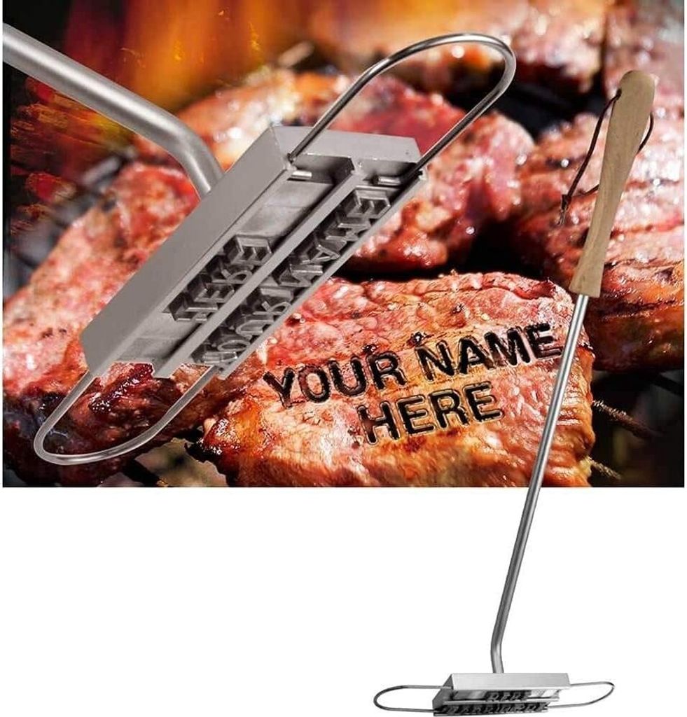BBQ Grill Grill Brandeisen mit 55 abnehmbaren Buchstaben DIY Fleisch Steak Burger BBQ Werkzeug Set