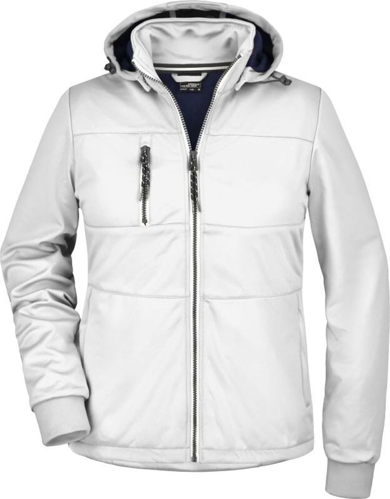 Junge Softshell Jacke mit modischen Details white/white/navy, Gr. S