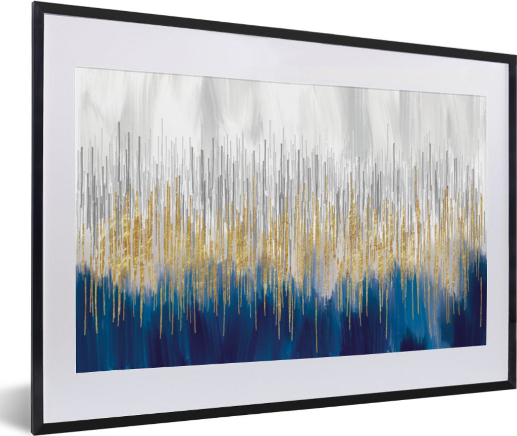MuchoWow Gerahmtes Poster Ölfarbe - Abstrakt - Malerei 60x40 cm - Poster mit Schwarzem Bilderrahmen Wandposter Rahmen Foto Bilder - Schlafzimmer...