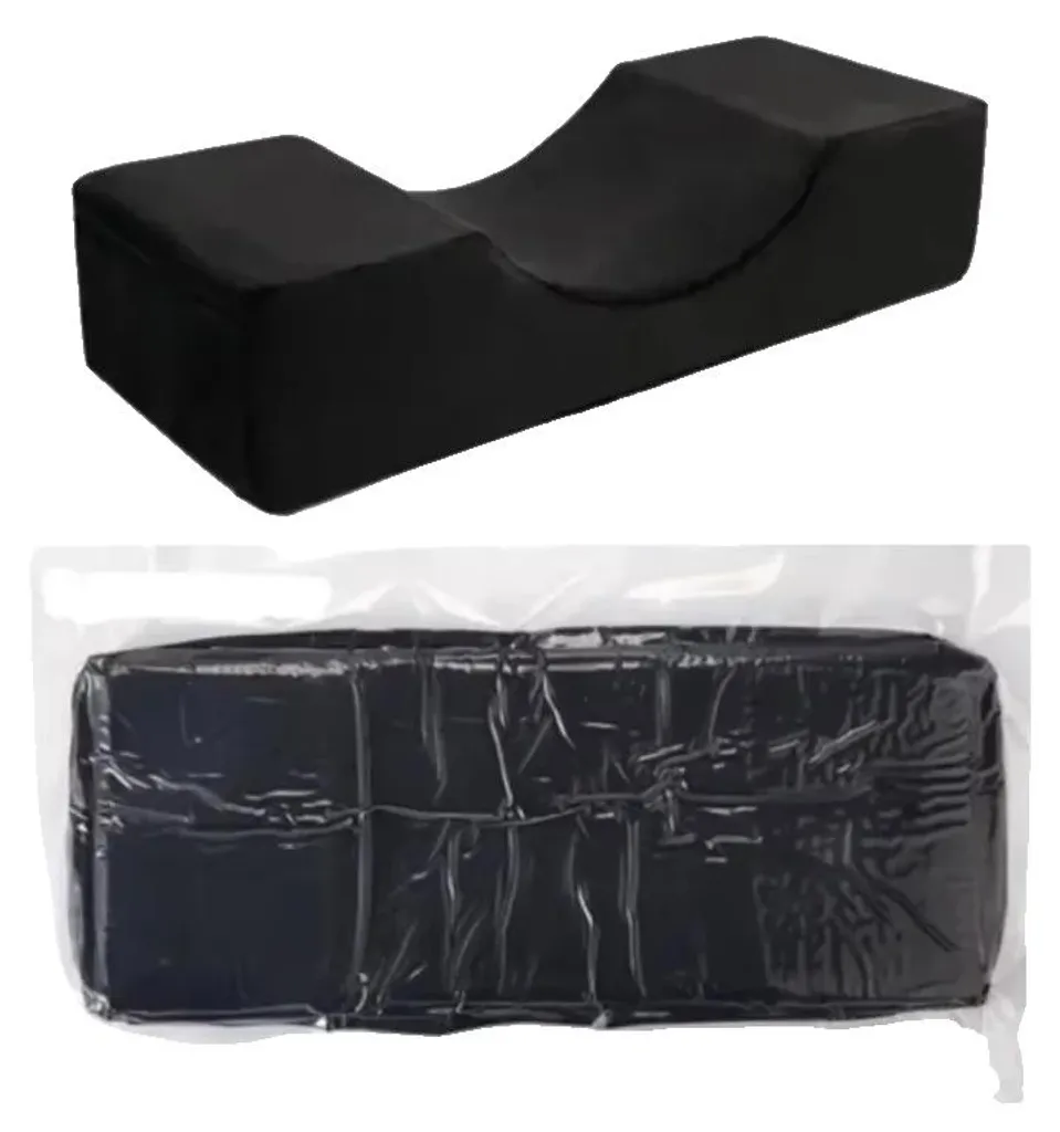 Coussin de Cils Ergonomique Noir en Flanelle - Soutien Nuque Optimal