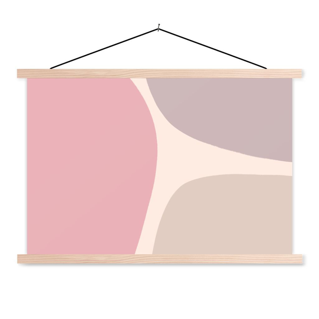 MuchoWow Textilposter Gestaltung - Pastell - Minimalismus 60x40 cm mit holzfarbenen Rahmen - Bilder