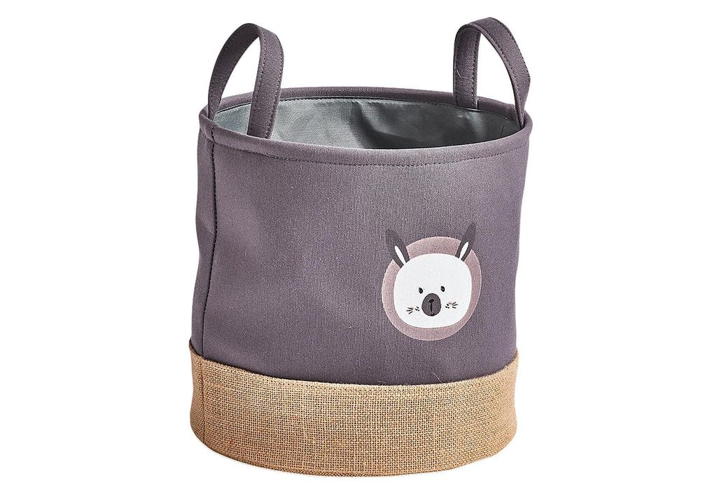 ZELLER PRESENT Aufbewahrungskorb Hase Polyester/Jute grau Produktbild 