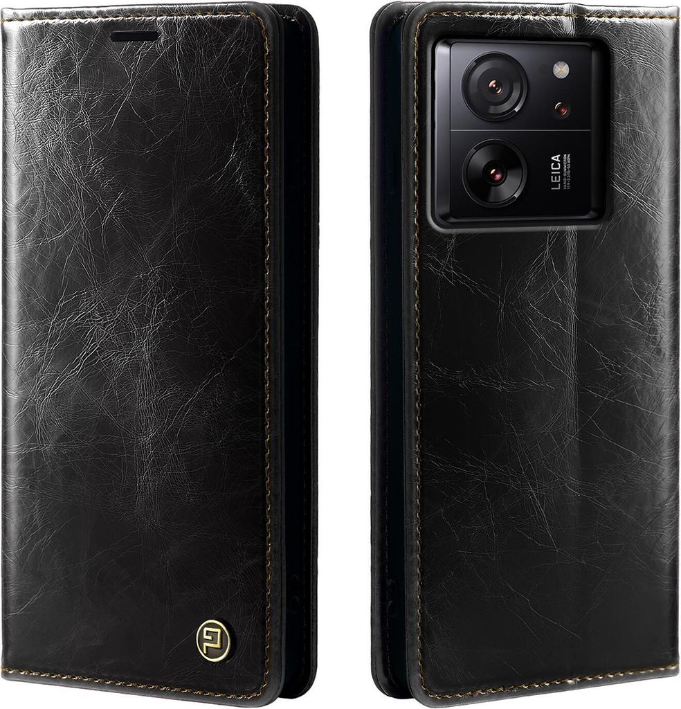 Handyhülle für Xiaomi 13T / 13T Pro Kunstleder Flip Cover Hülle RFID Schutz Case Kartenfach Farbe: Schwarz
