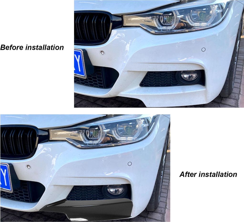 Paar Frontstoßstangenlippen-Splitter-Eckenschutz für 3er F30 F31 F3 320i 328i 330i 335i 340i 316d 318d 320d 330d M Sport Carbon Fiber Style