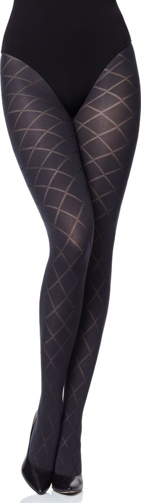 Merry Style Damen blickdichte Strumpfhose mit Muster MS 328 60 DEN(Graphite, L (40-44)) .