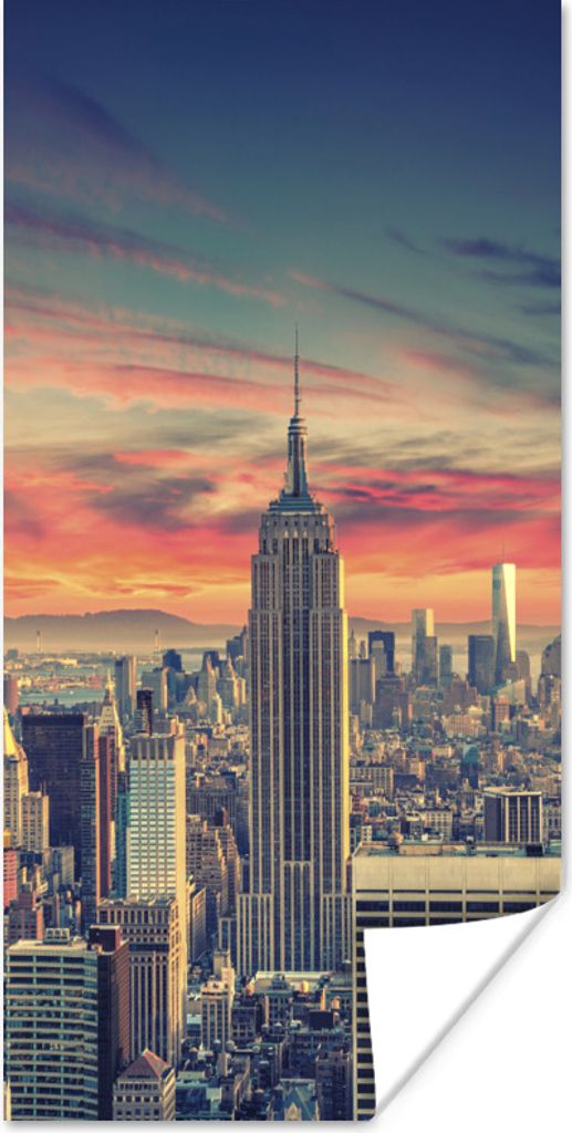 MuchoWow Poster New York - Manhattan - Empire State Building 80x160 cm - Kinderzimmer