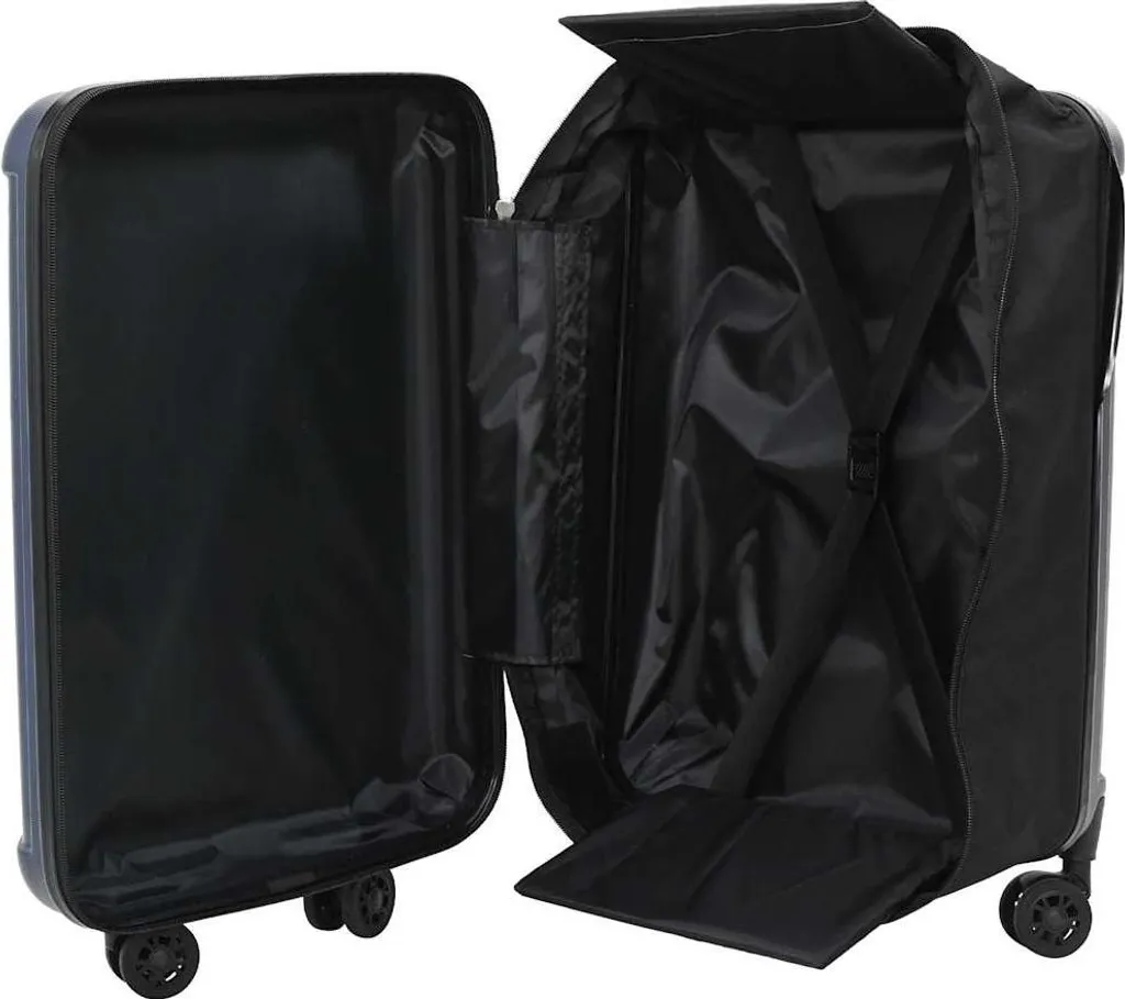 vidaXL Valigia con serratura blu scuro 43 x 27 x 66 cm Plastica ABS - 2