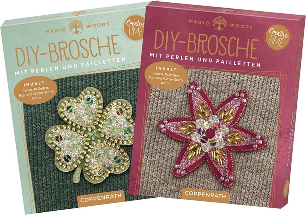 DIY-Broschen mit Perlen und Pailletten