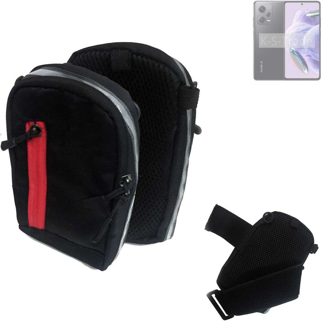 K-S-Trade Outdoor Gürteltasche Holster Umhängetasche kompatibel mit Xiaomi Redmi Note 12 Pro+ schwarz Handy Tasche Case travelbag Schutz Hülle