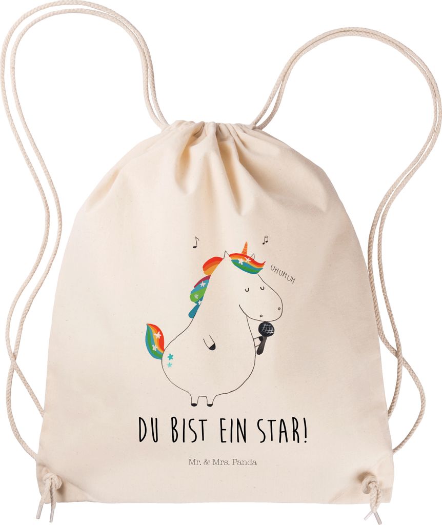 Mr. & Mrs. Panda Jutebeutel Einhorn Sänger - Transparent - Produktbild 