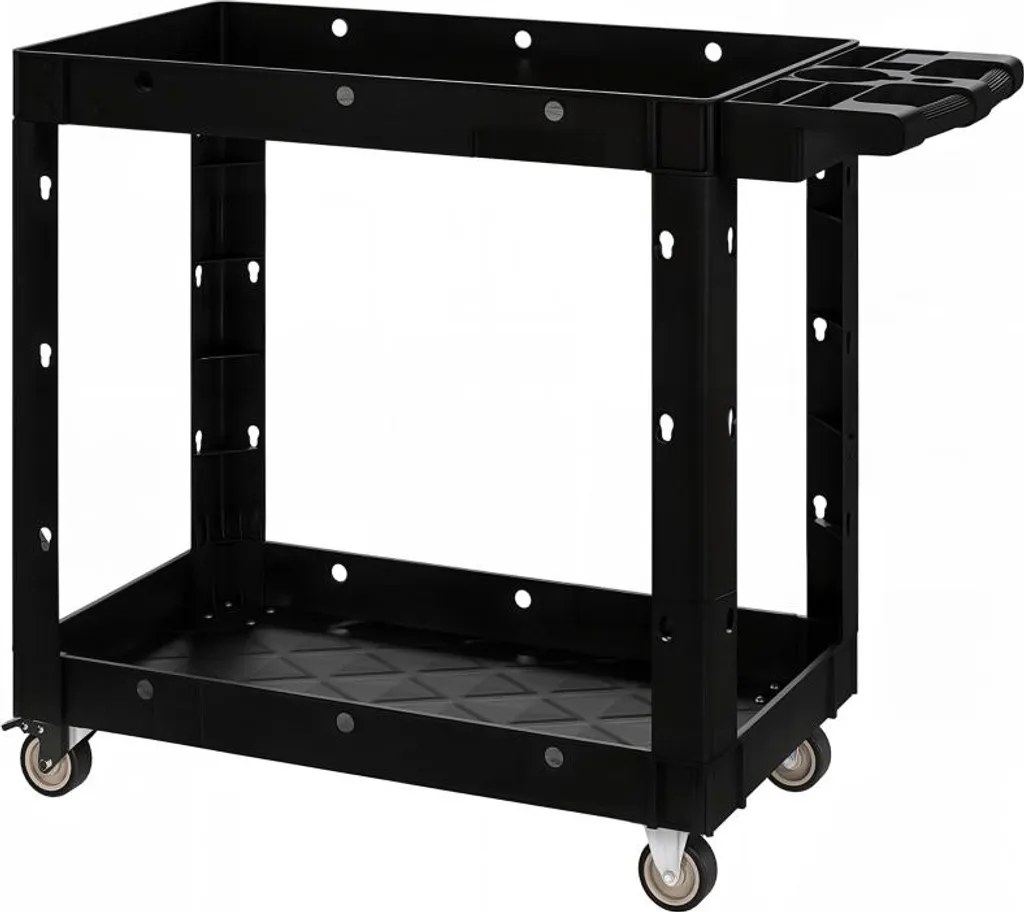 Chariot d'atelier pour garage et entrepôt à poignée latérale noire