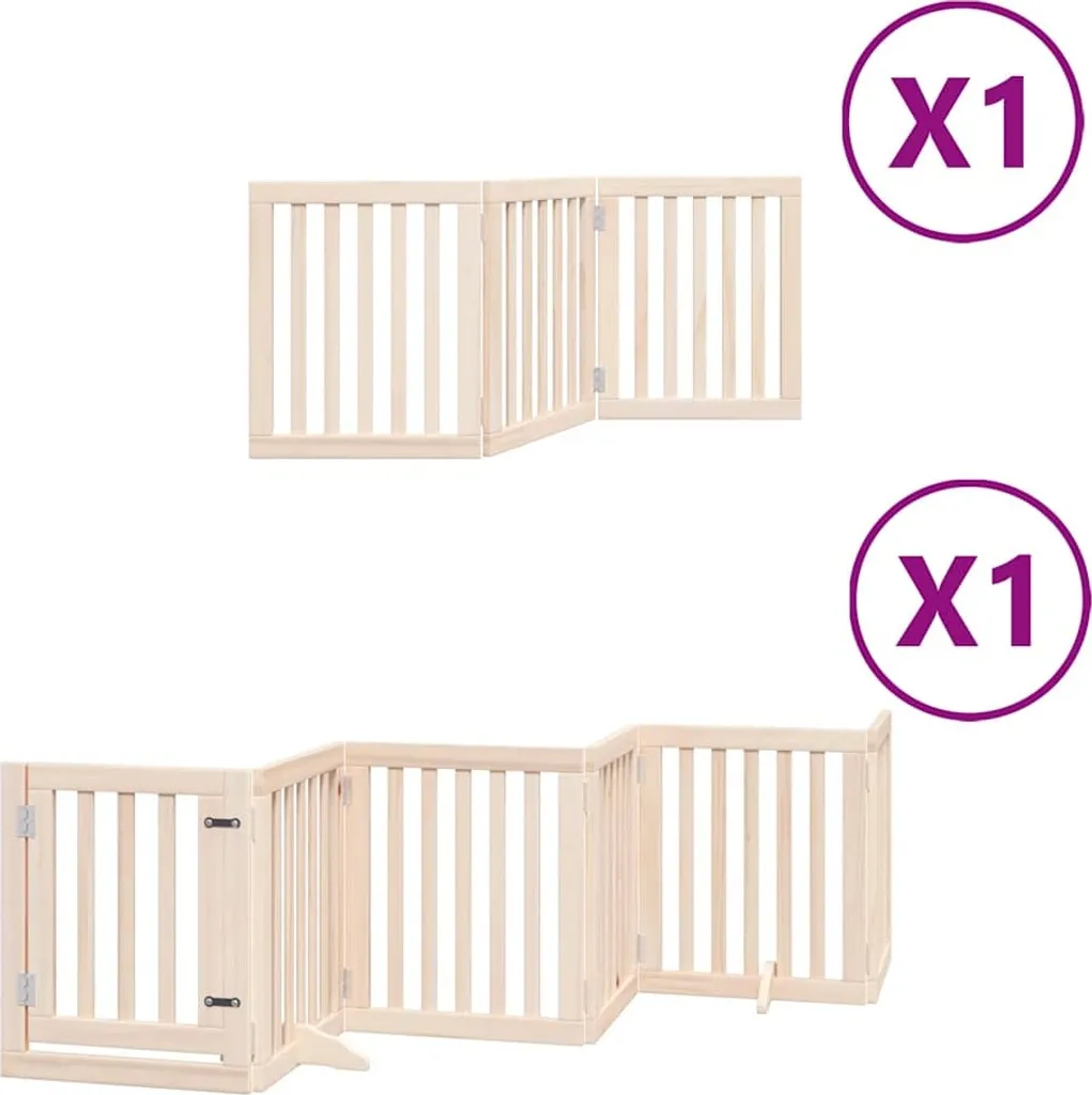 vidaXL Cancello per Cani in Legno 450 cm - Barriera Pieghevole 9 Pannelli
