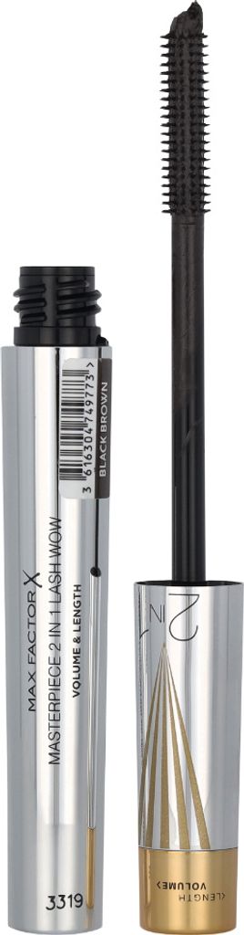 MAX FACTOR Mascara Masterpiece 2in1 Lash Wow 002 Black Brown, 7 ml