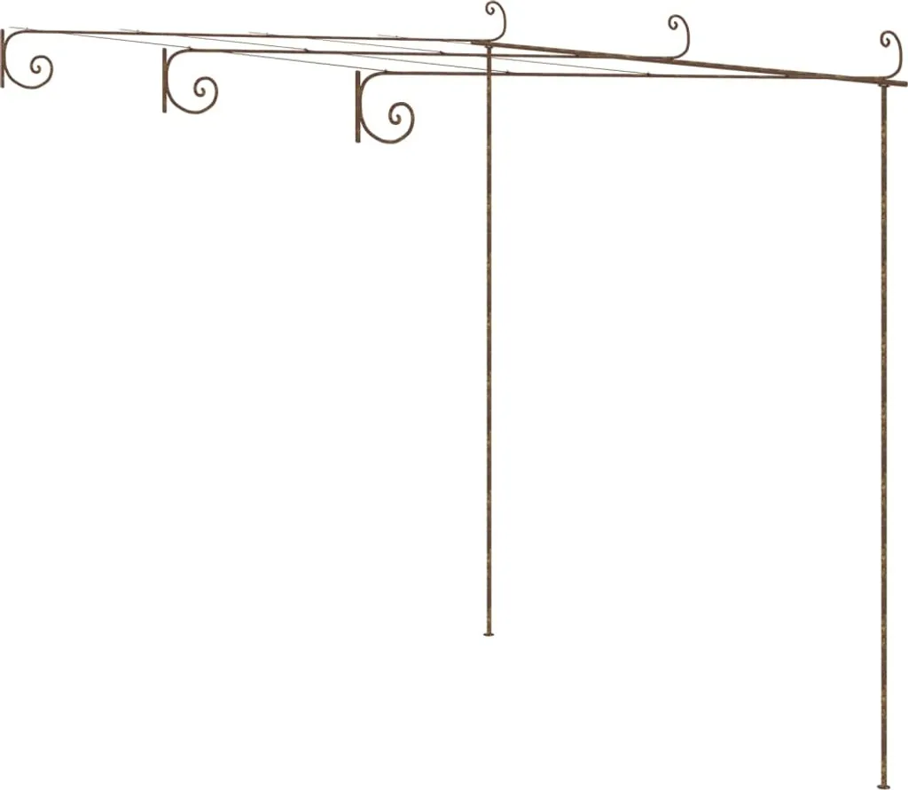 Tonnelle de jardin décorative en fer forgé brun antique 3x3 mètres