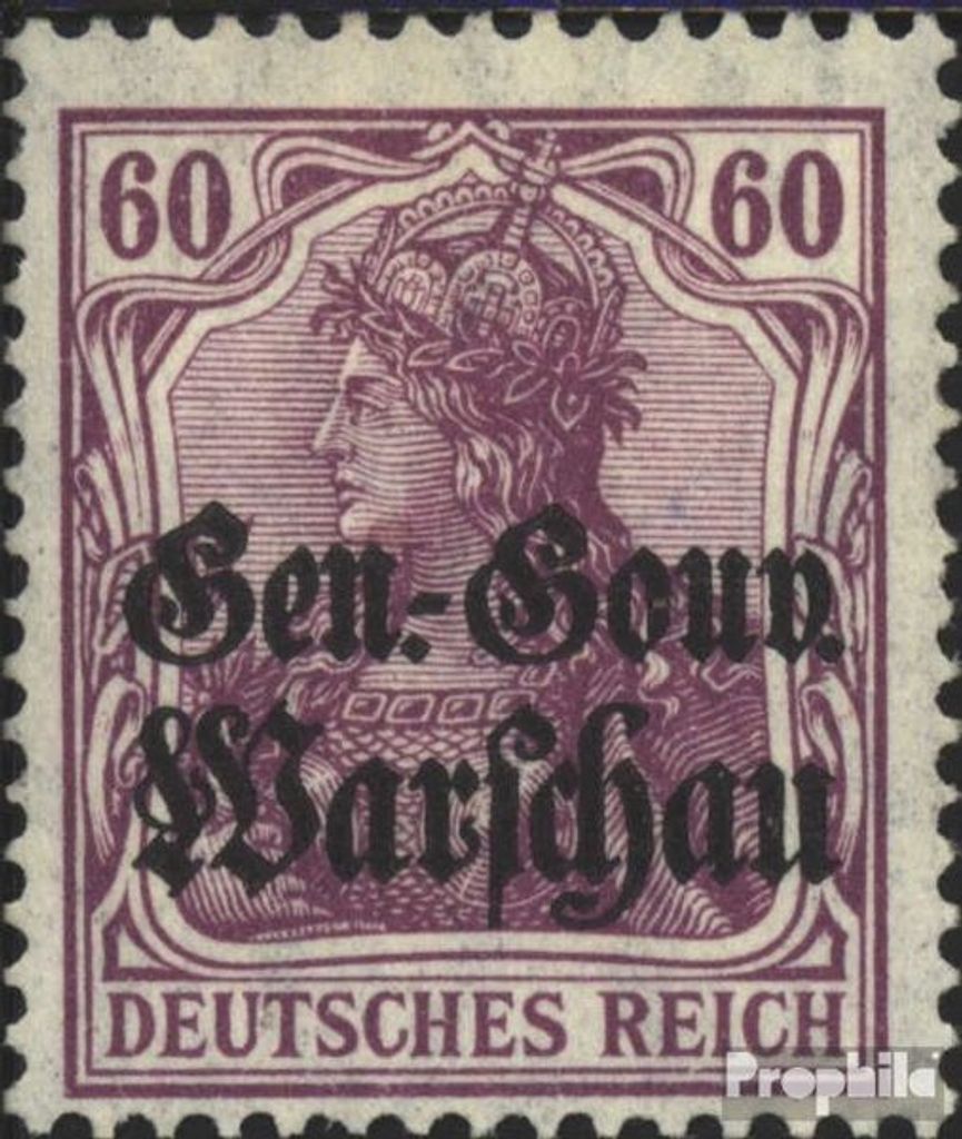 Briefmarken Dt. Besetzung Polen 1. WK 1916 Mi 16 postfrisch Produktbild 