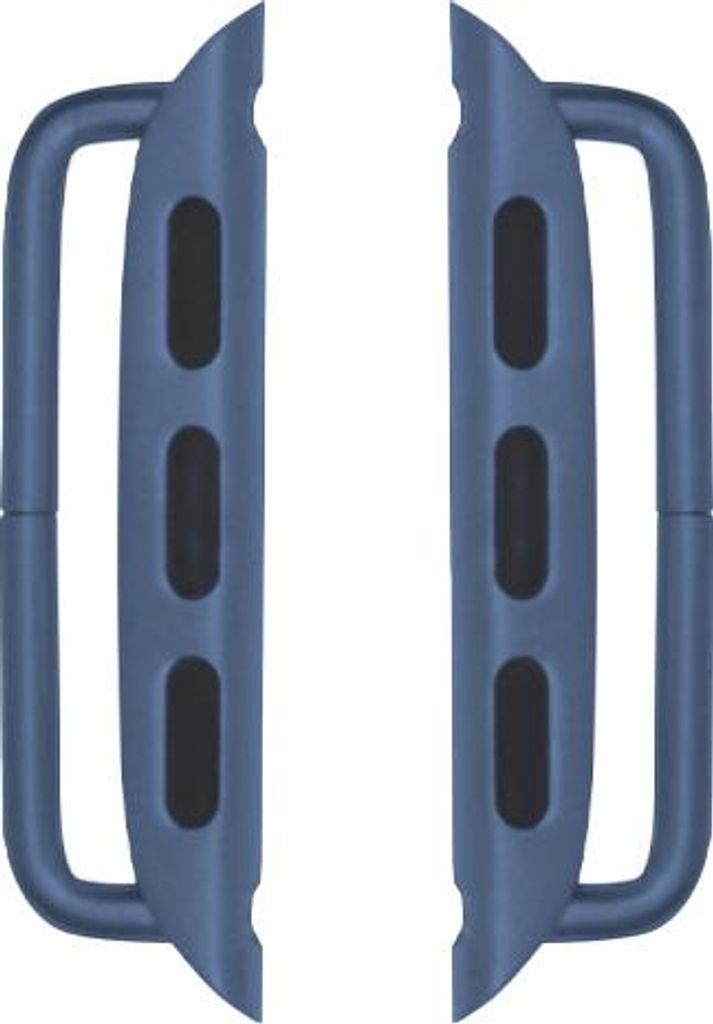 Happel Connector für Apple Watch - Armband Adapter für 42/ 44/ 45mm Gehäuse, Stegbreite 24mm, blau aluminium