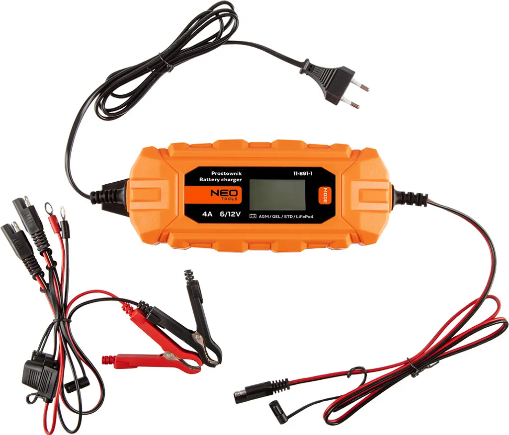 Chargeur Automatique 4A NEO TOOLS compatible Batteries AGM et GEL