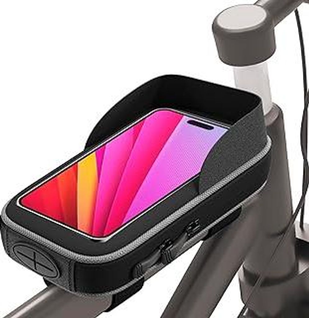 Rahmentasche Fahrrad Kompatibel mit Smartphones bis 7,5 Zoll Ergonomisches Design Wasserdicht Ideal für Berg- und Stadtradfahren Sichere Fächer E...