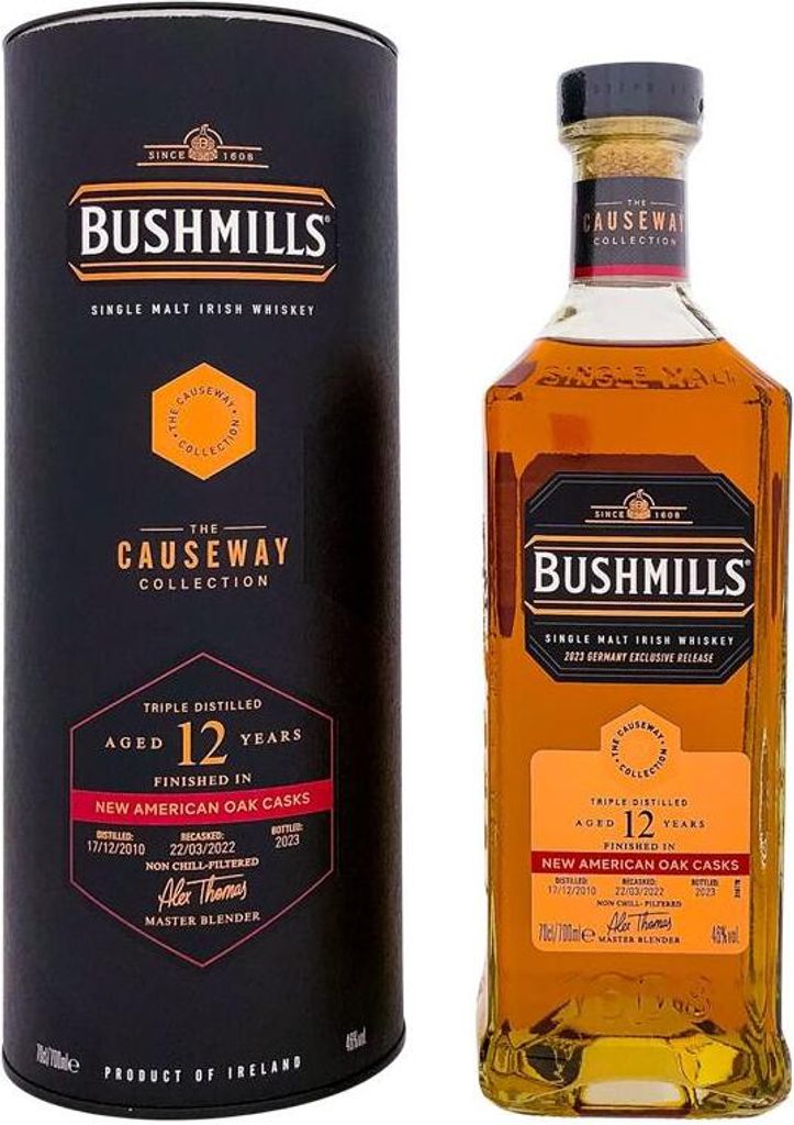 Bushmills 12 Years New American Oak Cask Finish The Causeway Collection + Box 700ml 46% Vol.