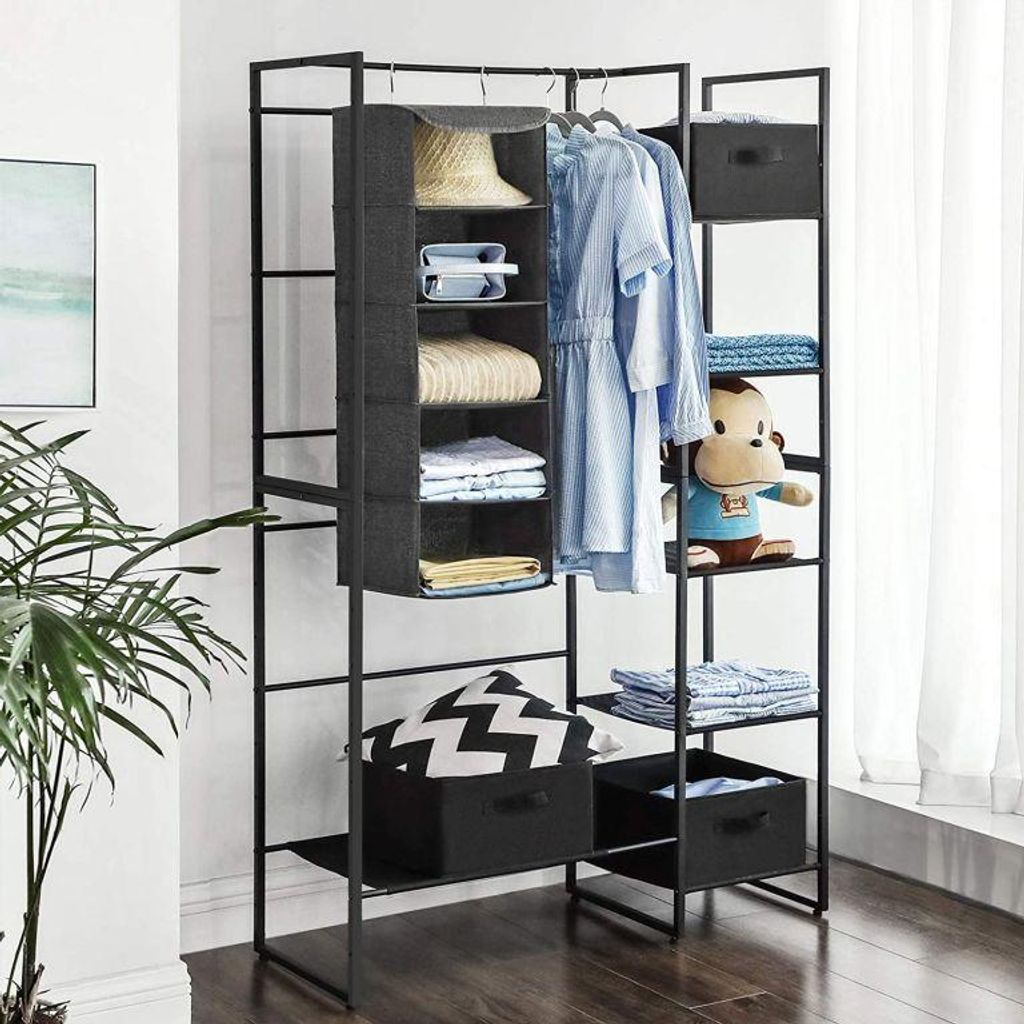 Szary organizer do szafy z 5 półkami bambus 30x30x90 cm Zdjęcie produktu 