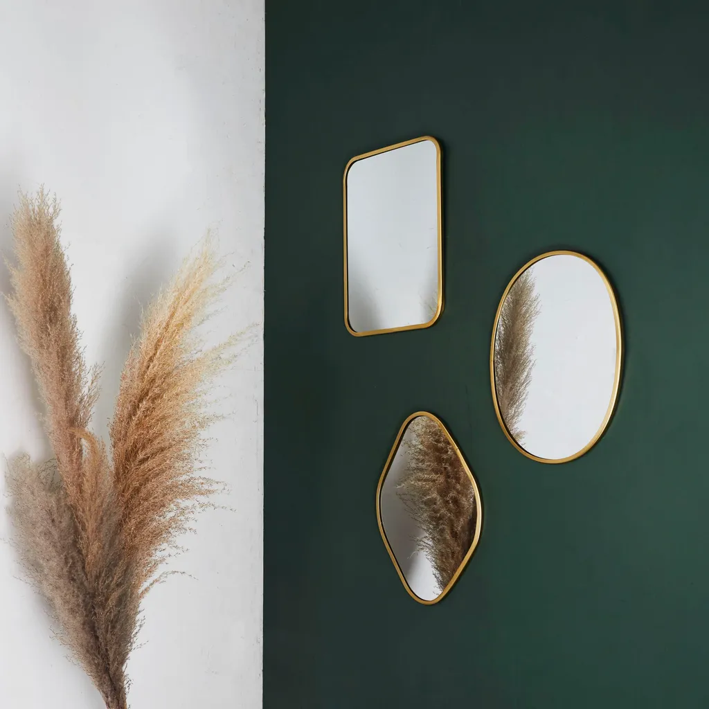 Trio de miroirs design Contour D Co avec bordure métallique élégante