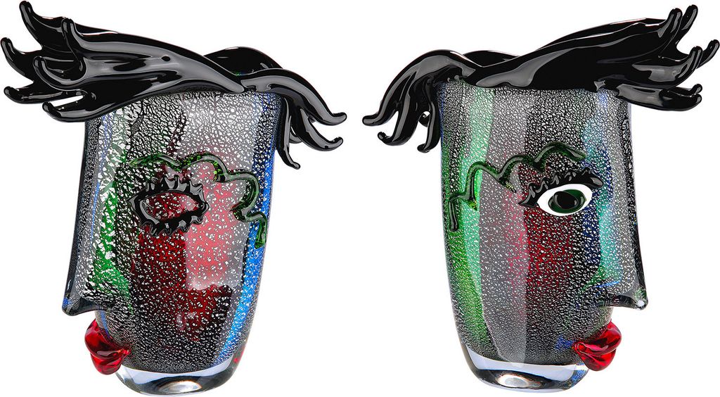 Casablanca by Gilde Glasart Design-Vase Barbiere durchgefärbt, handgearbeitet H. 28 cm,39736