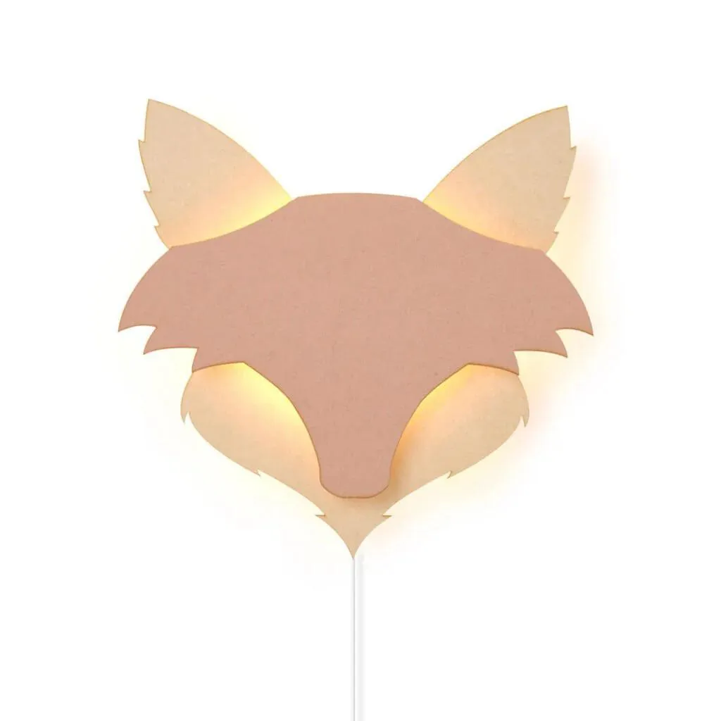 Applique Murale Renard en Bois : Éclairage Doux contre la Lumière Vive