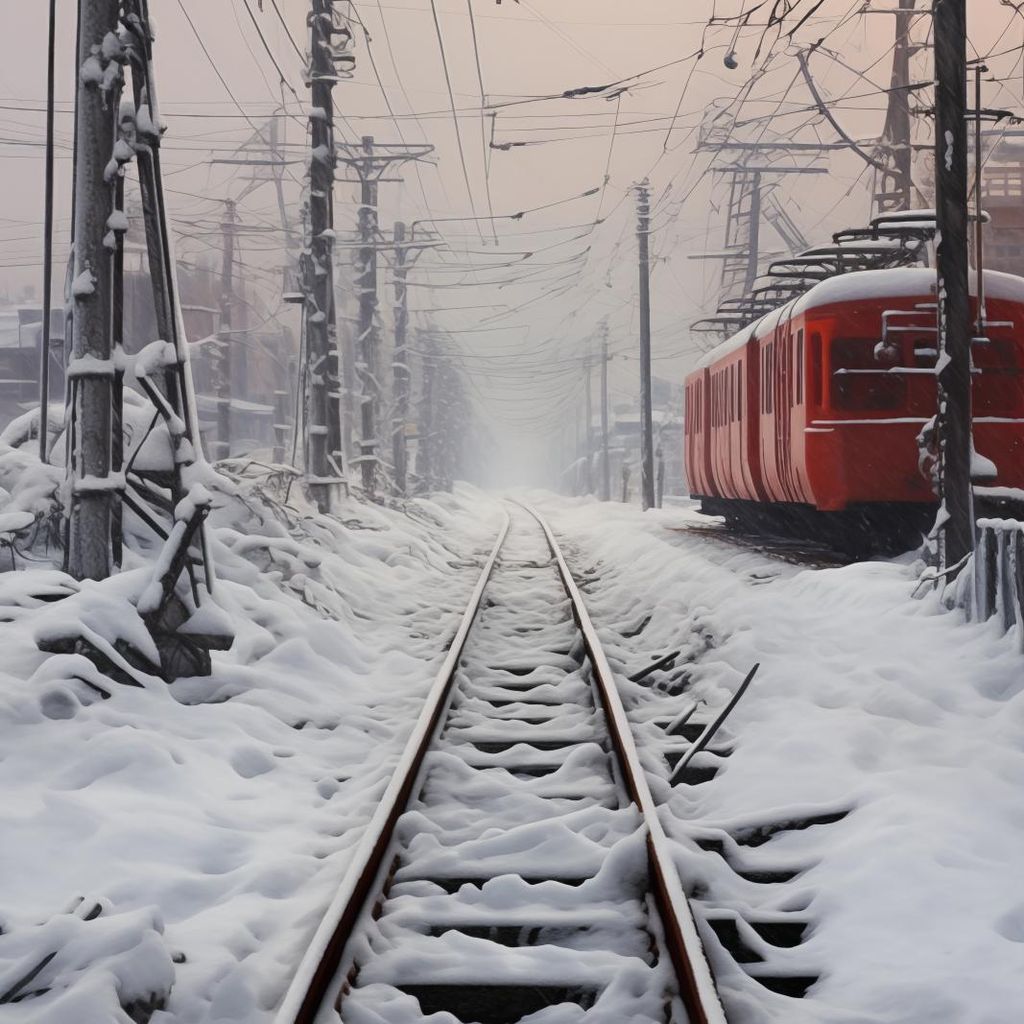Plakat 40x40cm Reise auf Schienen
