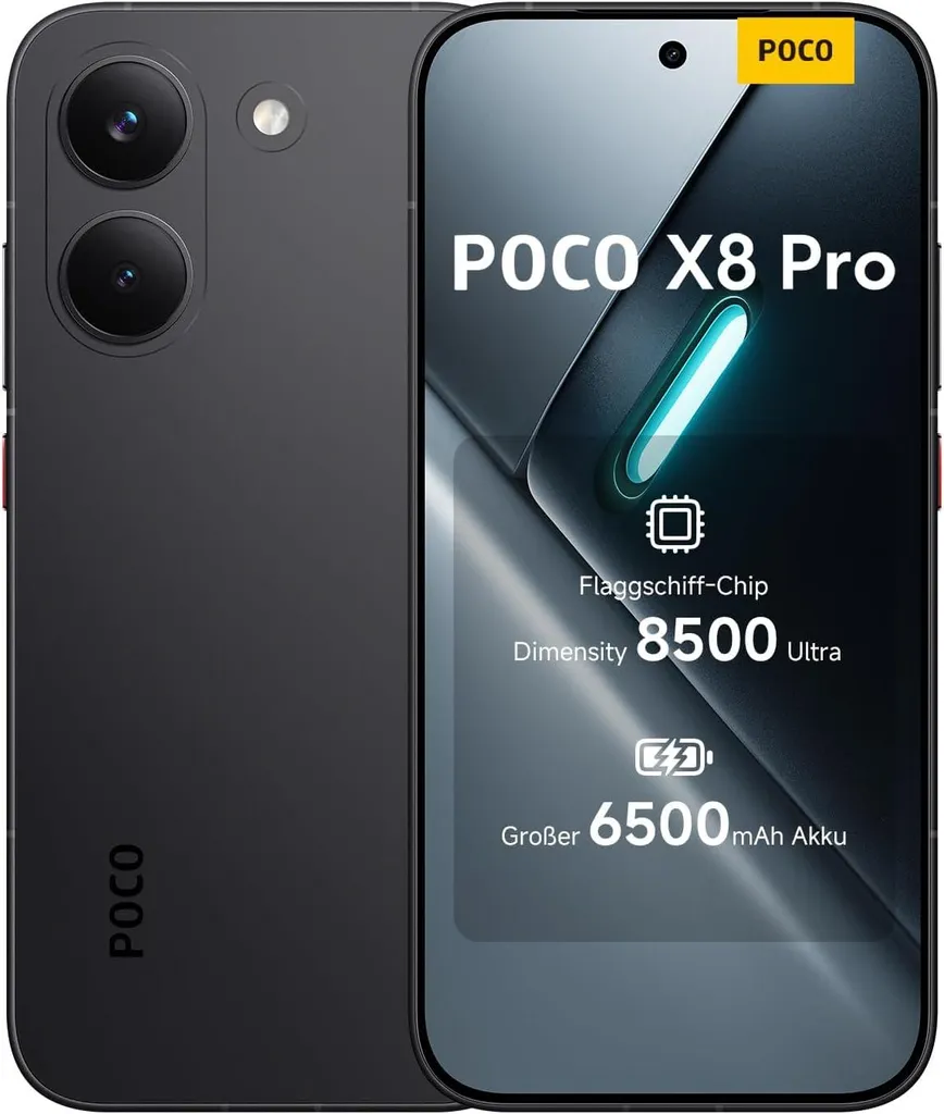 Xiaomi Poco X8 Pro 5G Noir avec Batterie 6500 mAh et Charge Rapide