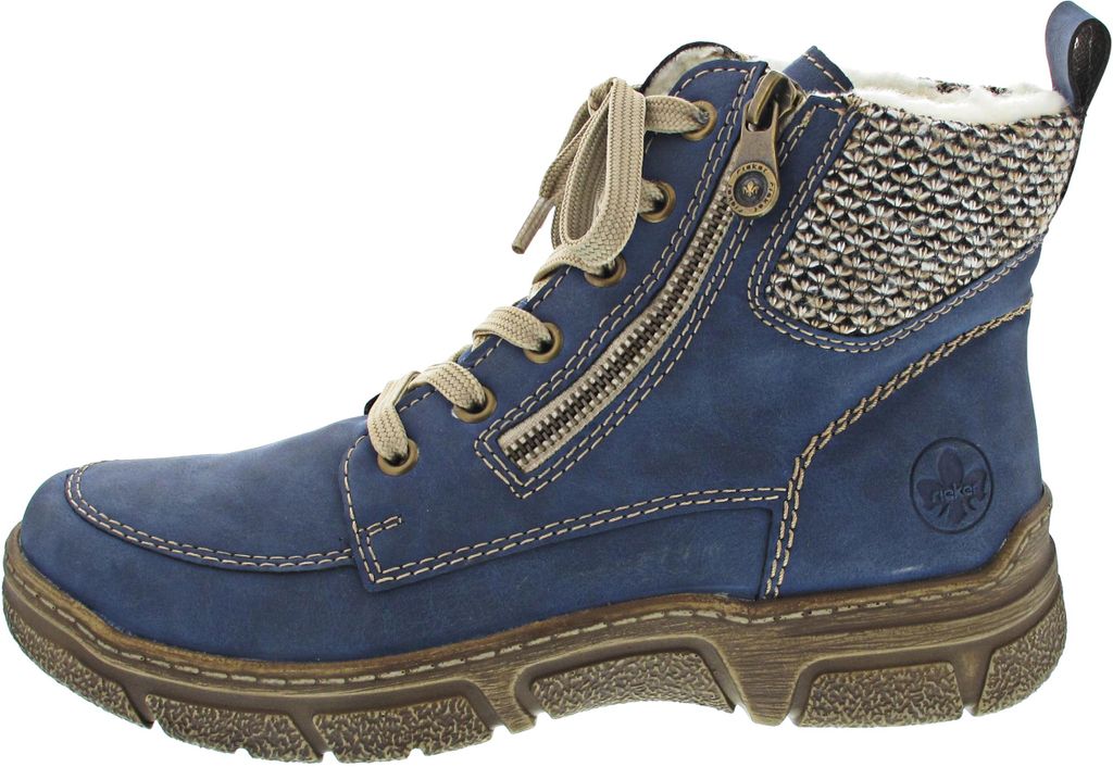 Rieker damskie buty za kostkę sznurowane niebieskie Zdjęcie produktu 