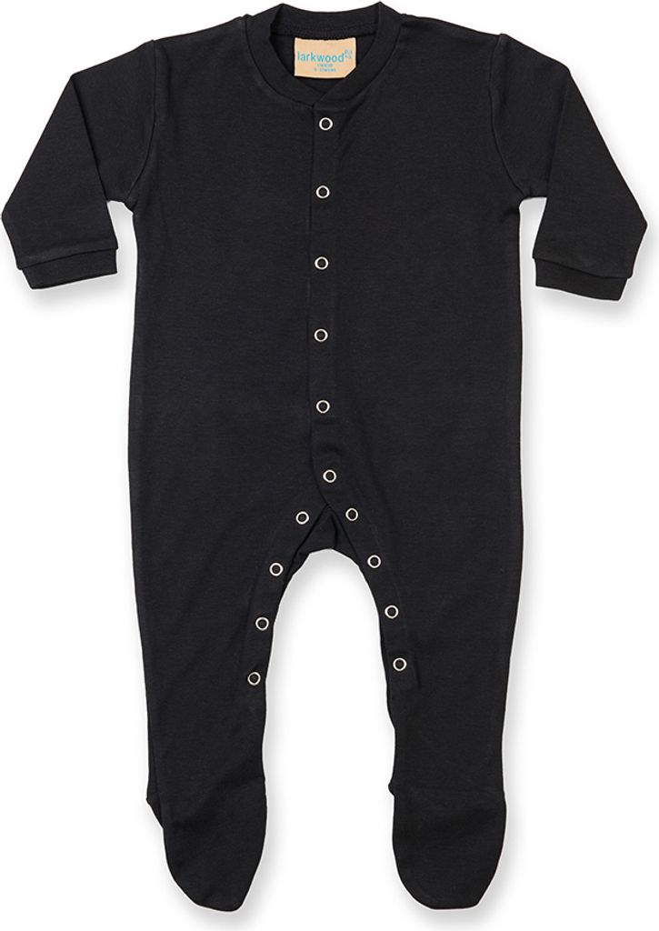 Larkwood Baby Unisex Langarm Strampler RW795 (Neugeborene) (Schwarz)