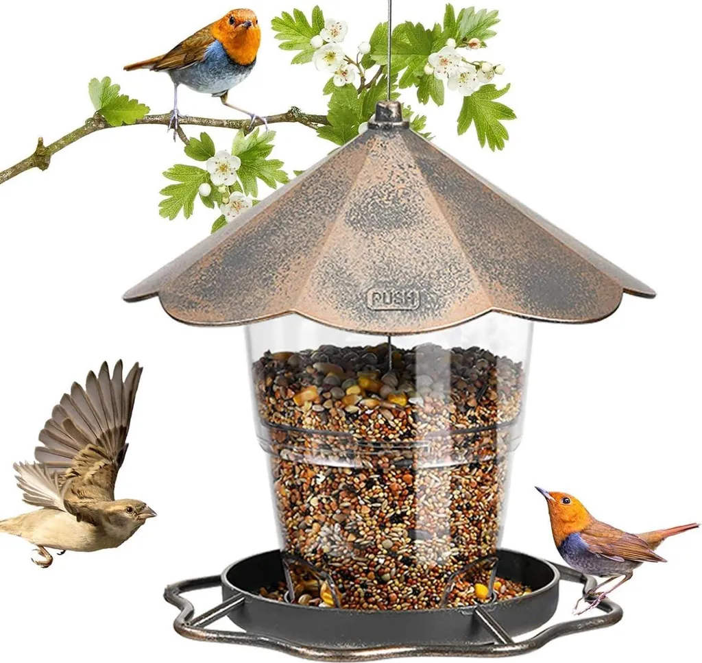 Mangeoire pour oiseaux résistante aux intempéries avec toit étanche
