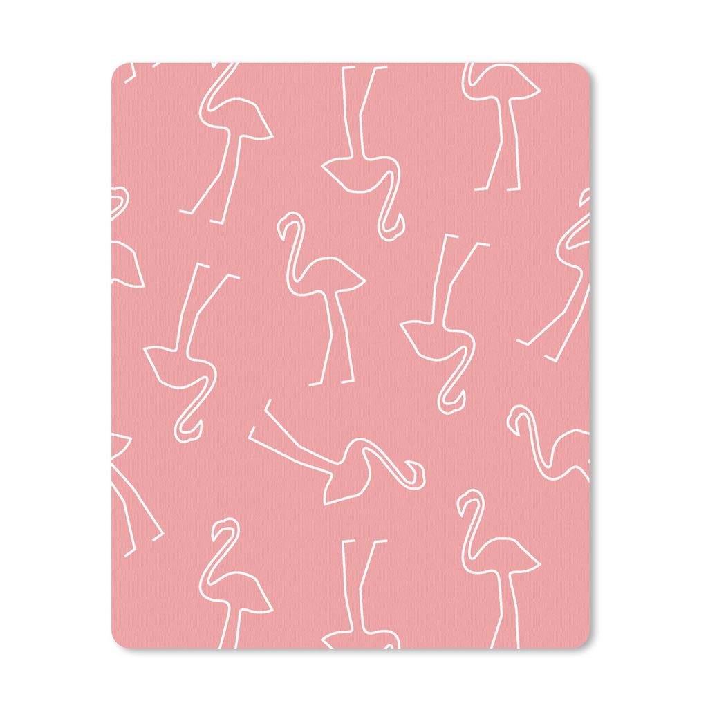 MuchoWow Mauspad Mousepad Flamingo - Linienkunst - Rosa - Muster 30x40 cm - Mousepads - Maus Mat - Pad - Mausunterlage - Mausmatten