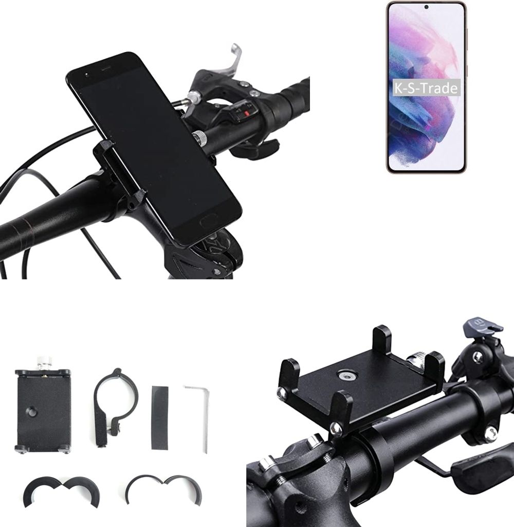 K-S-Trade Handyhalterung für das Fahrrad kompatibel mit Samsung Galaxy M02s Halter Lenkstange Fahrradhalterung Motorrad Bike Mount Befestigung
