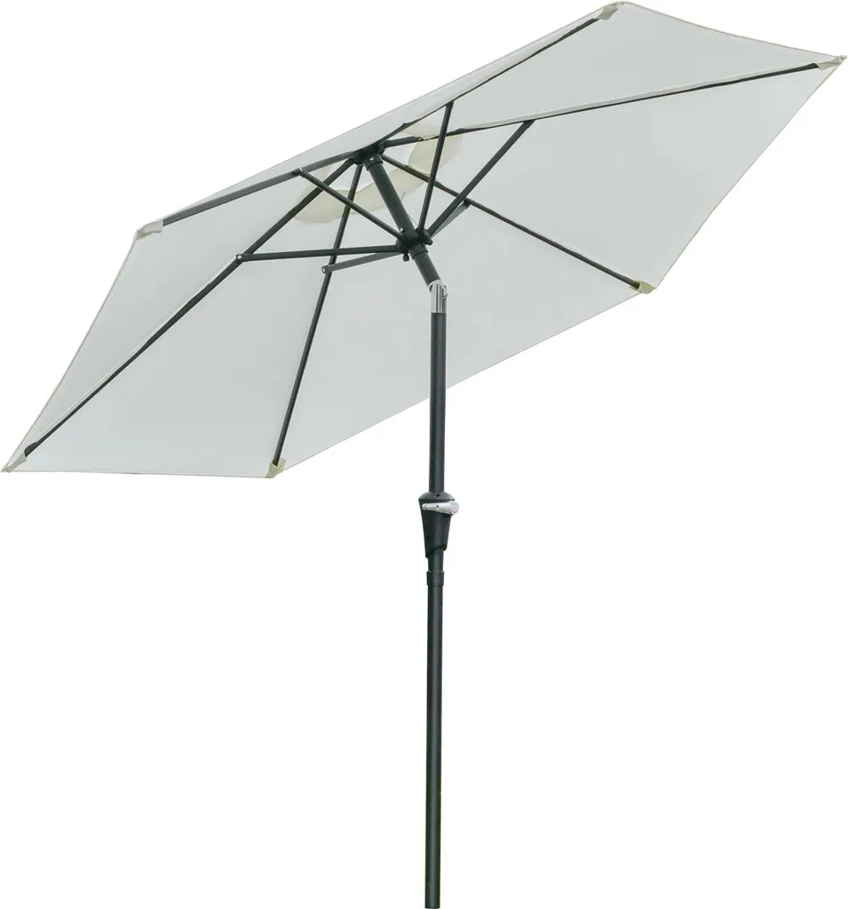 Grand parasol de terrasse inclinable 230cm ivoire pour mobilier jardin