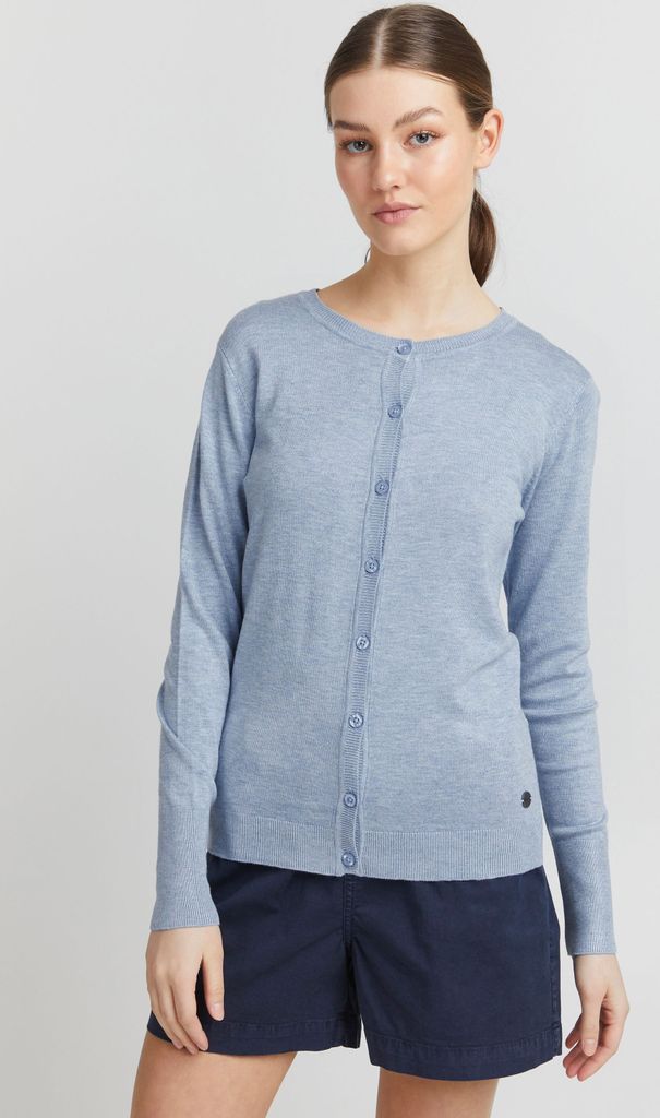 OXMO OXHlin - 21950012ME Damen Strickjacke Feinstrick Cardigan Strickcardigan