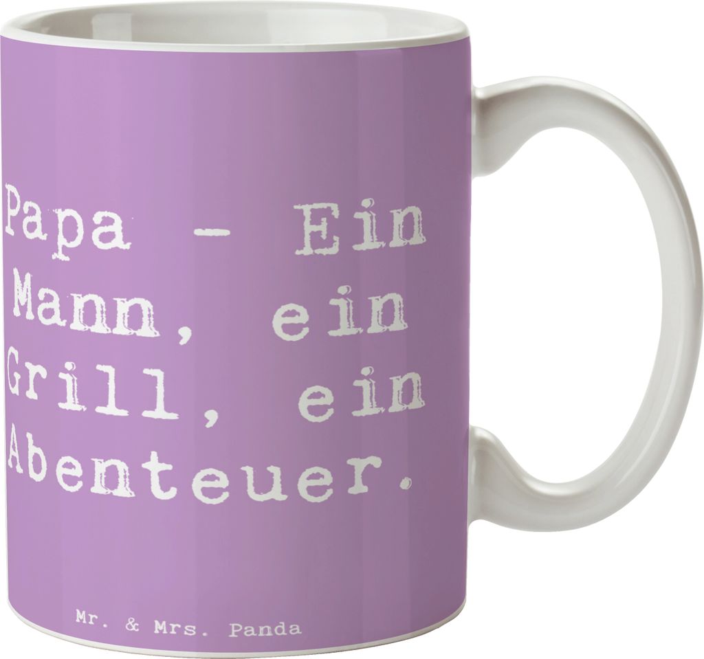 Mr. & Mrs. Panda Pott Spruch Papa Abenteuer - Lavendeltraum - Geschenk, Liebe, Vaterrolle, Dad, Daddy, Kaffeetasse, Familie, Grillmeister, Familien...