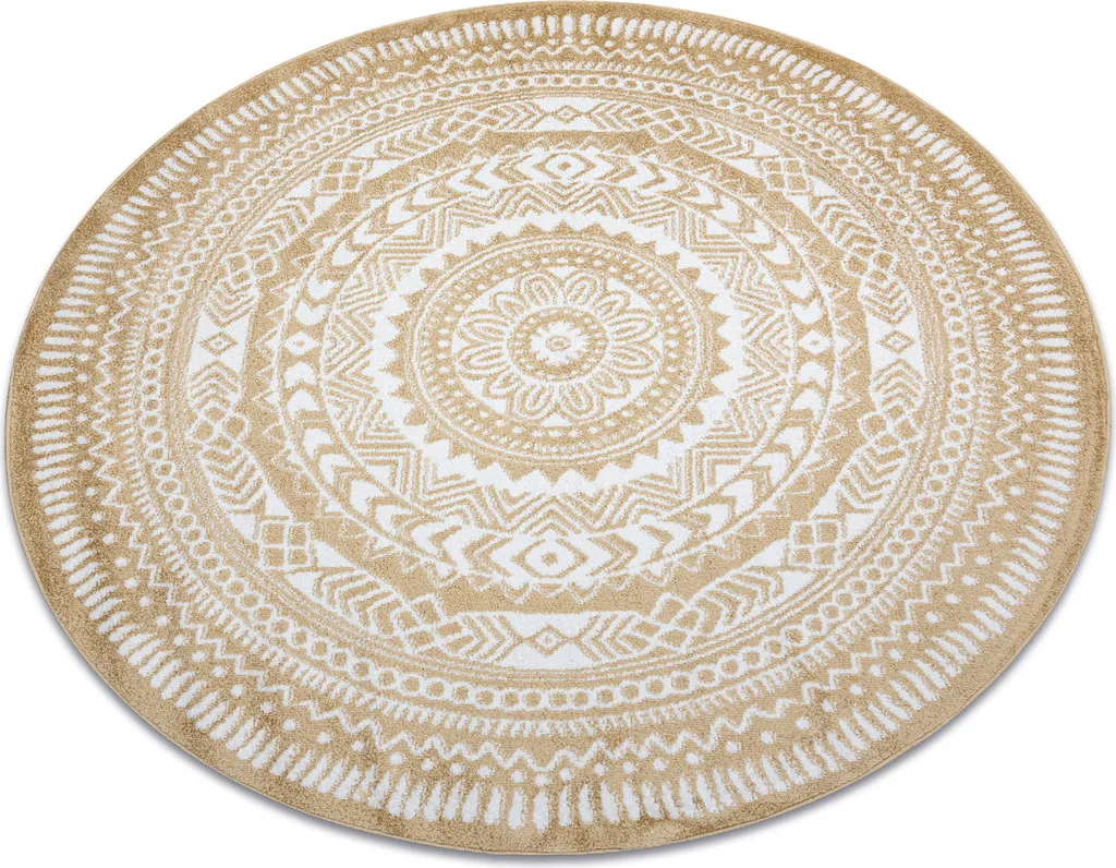 Tapis rond FUN Serviette de table cercle jaune d'or taille 120 cm